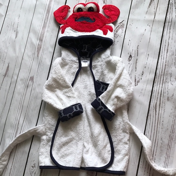 Hudson Baby Crab Hooded Nautical Bath Robe - Picture 3 of 7